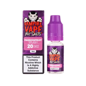 Vampire Vape Koncept Passionfruit Splash Flavour Nic Salt 10ml E-liquid perfect for Refillable Vape Kits