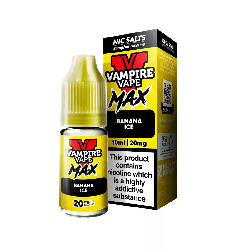 Vampire Vape Max Banana Ice 10ml Nic Salt | Ecigone UK Vampire Vape Max Banana Ice 10ml Nic Salt | Ecigone UK