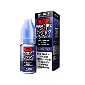 Vampire Vape Max 10ml Nic Salt blueberry sour raspberry Flavour available in 10mg and 20mg strength great for pod vape kits