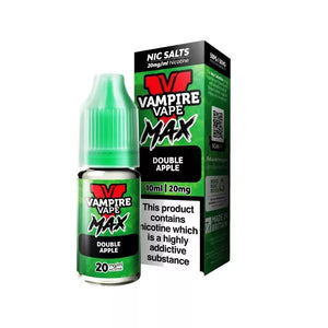 Vampire Vape Max 10ml Nic Salt double apple Flavour available in 10mg and 20mg strength great for pod vape kits