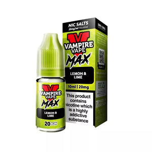 Vampire Vape Max 10ml Nic Salt lemon & lime Flavour available in 10mg and 20mg strength great for pod vape kits