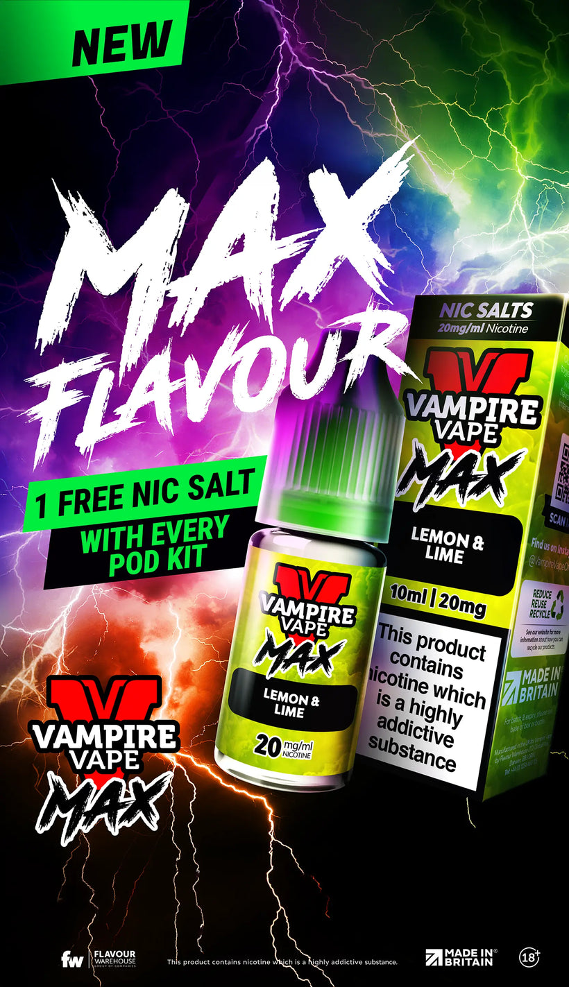 Get 1 Free Vampire Vape Nic Salt with Every Pod Kit Purchased