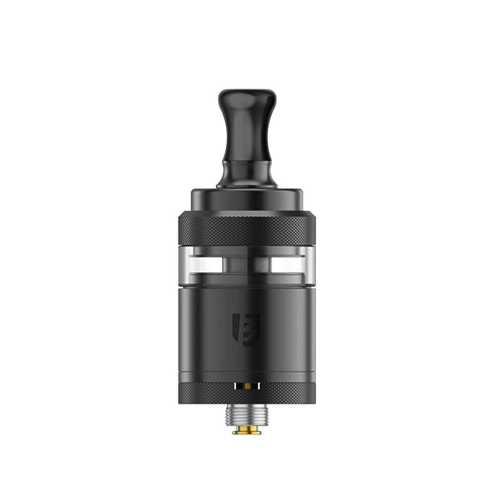 Vandy Vape BSKR Mini V3 MTL RTA in black, displayed against a white background.