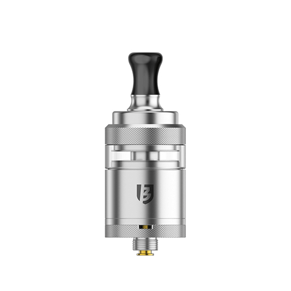 Vandy Vape BSKR Mini V3 MTL RTA, silver finish, displayed on a white background.