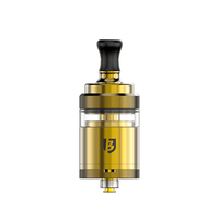 Vandy Vape BSKR Mini V3 MTL RTA in gold finish with a black drip tip.