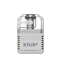 Clear Vandy Vape Kylin M RBA Boro Tank with metallic accents.