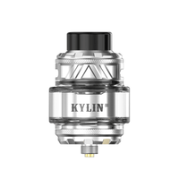 Silver Vandy Vape Kylin V3 RTA with black drip tip.