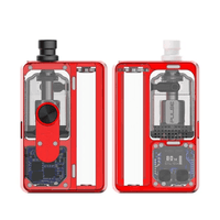 Red Vandy Vape Pulse AIO V2 Kit with transparent panels displaying internal components.