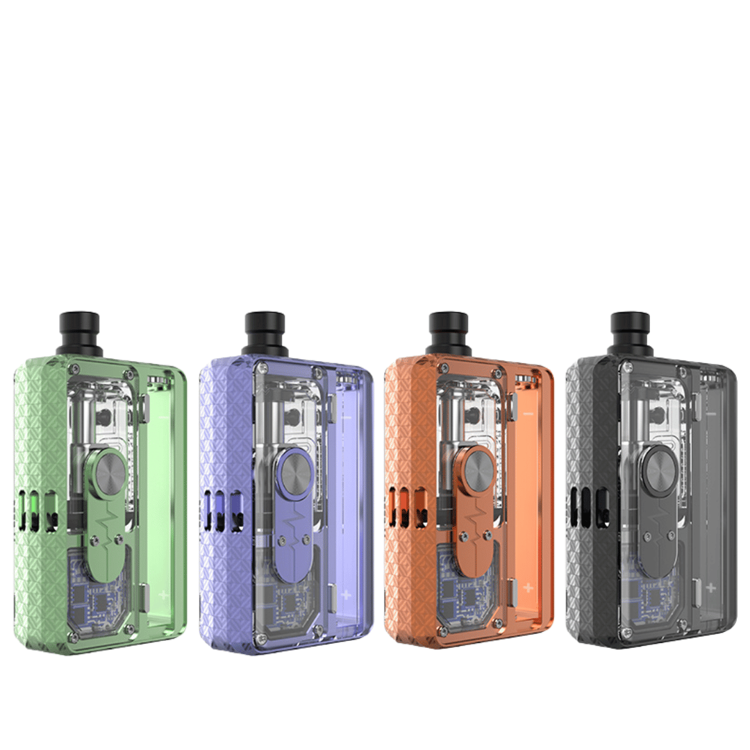 Four Vandy Vape Pulse AIO V2 devices in green, purple, orange, and black.