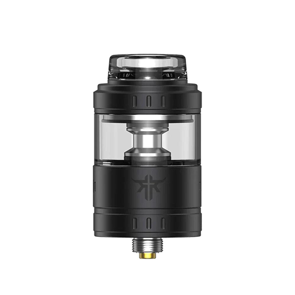 Black Vandy Vape Requiem RTA with glass tank section.