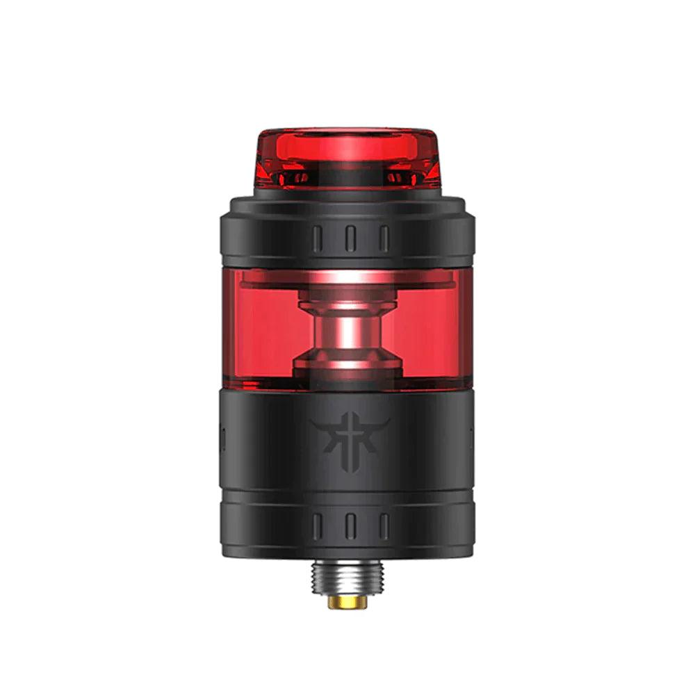 Red and black Vandy Vape Requiem RTA tank for vaping.