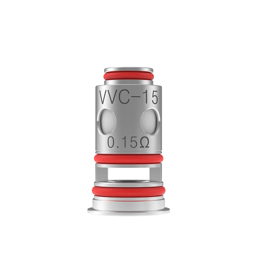 Vandy Vape VVC-15 coil with red O-rings and 0.15Ω resistance.