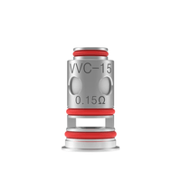 Vandy Vape VVC-15 coil with red O-rings and 0.15Ω resistance.