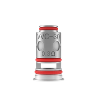 Vandy Vape VVC-30 coil, 0.3Ω resistance, red O-rings, silver casing.