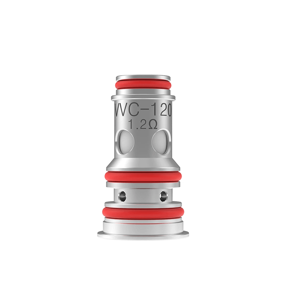 Vandy Vape VVC replacement coil, 1.2Ω resistance, silver with red O-rings.