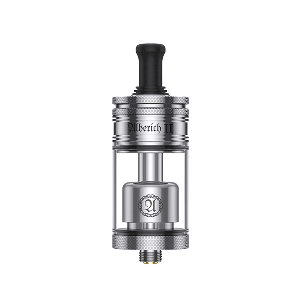 Vapefly Alberich II MTL RTA in silver, displayed against a white background.