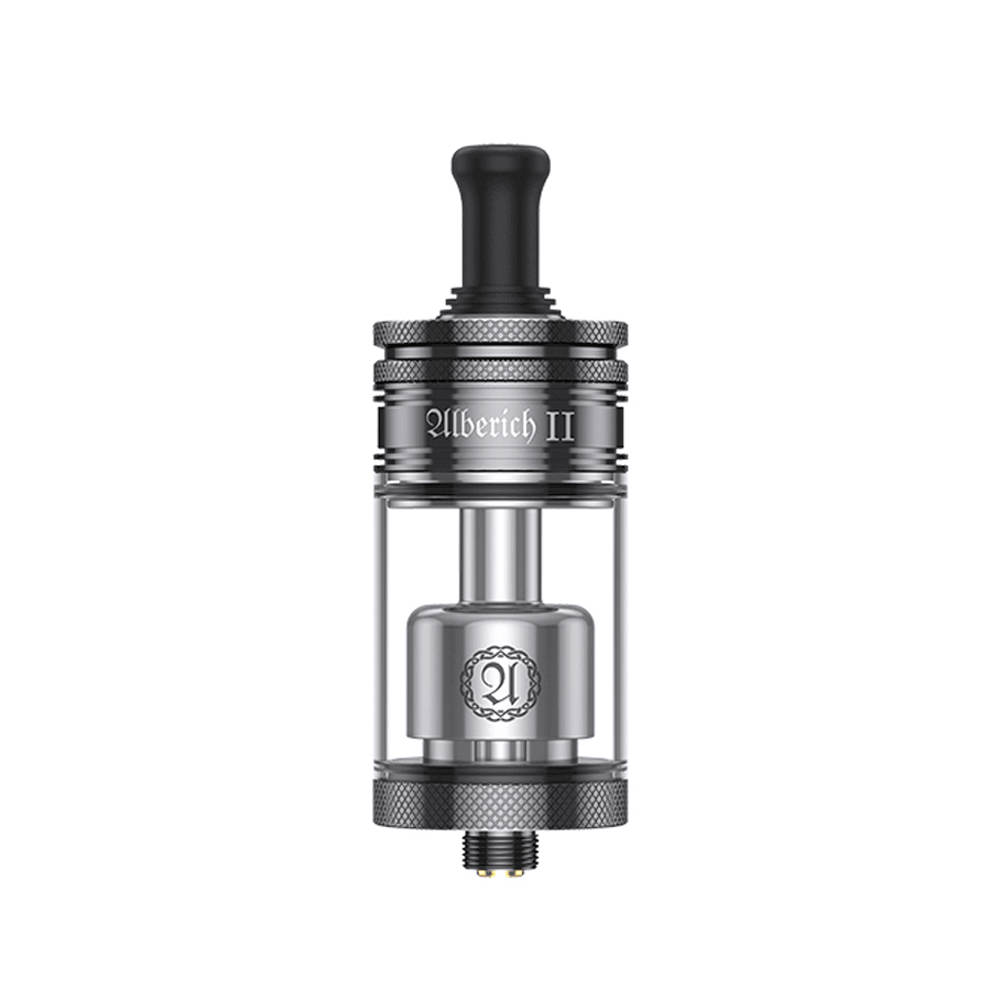 Alberich II MTL RTA vape tank with sleek metal and glass design.