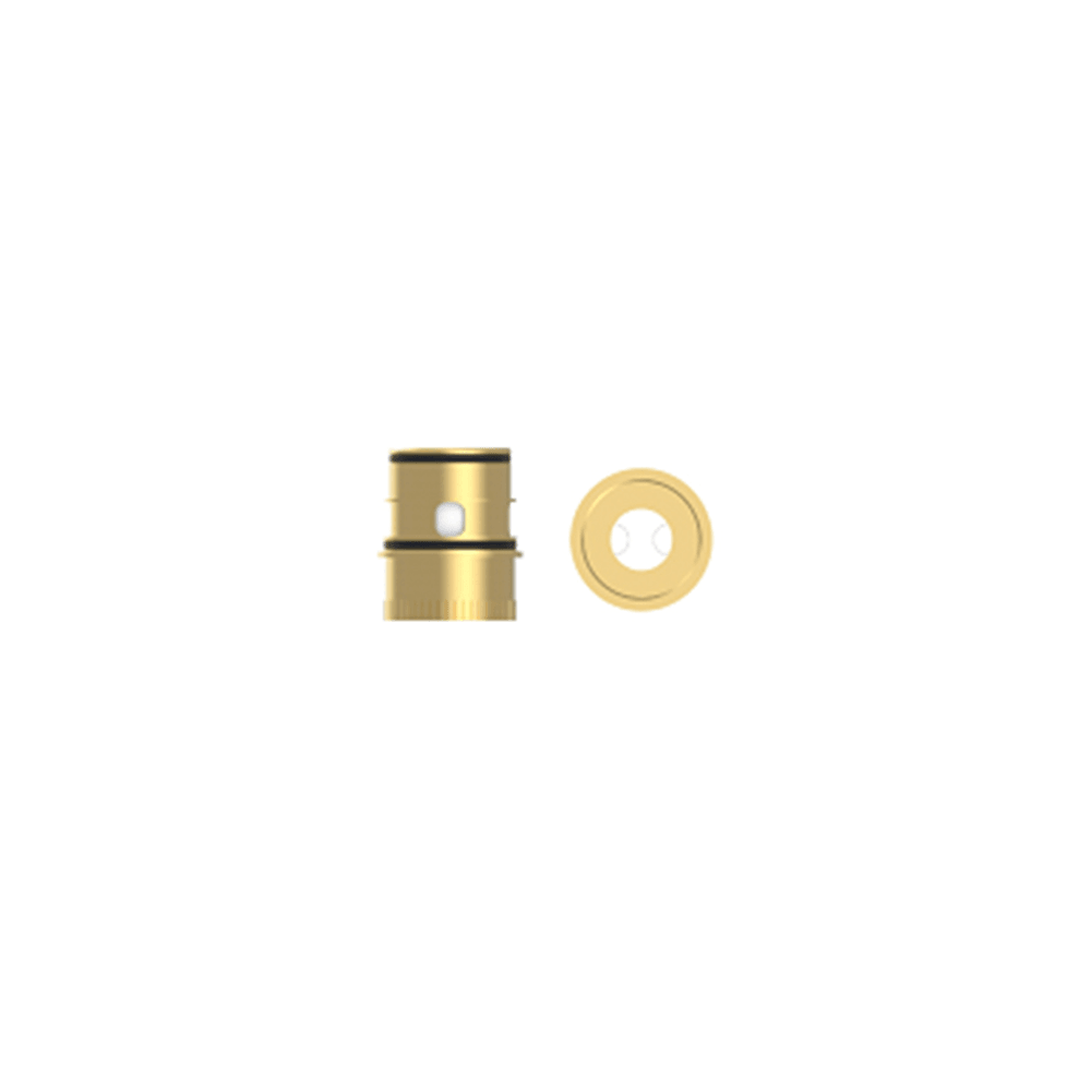 Gold Vapefly Kriemhild coil with side and top views on a white background.