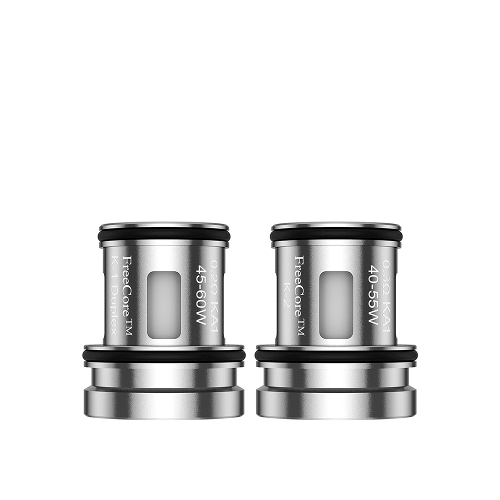 Vapefly Kriemhild II FreeCore mesh coils, silver, 45-55W and 40-55W, side by side.