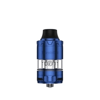 Blue Vapefly Kriemhild II sub-ohm tank with clear glass chamber.