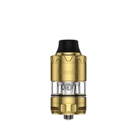 Gold Vapefly Kriemhild II sub-ohm tank on a white background.