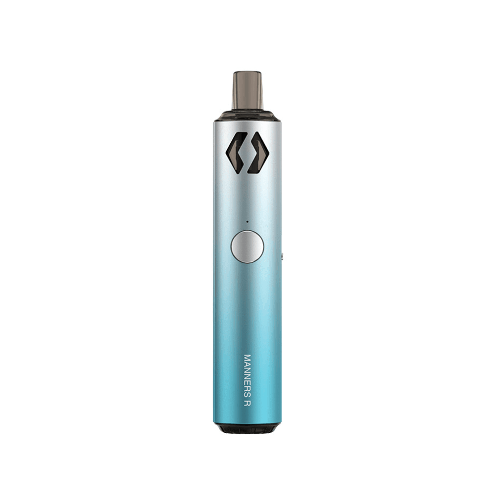 Blue Vapefly Manners R pod system kit, sleek and modern design.