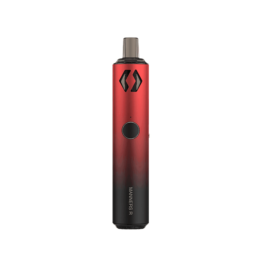 Red Vapefly Manners R pod system vape kit on a white background.