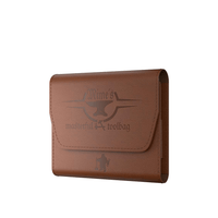 Brown leather vape tool bag with "Mime's masterful toolbag" embossed on the front.