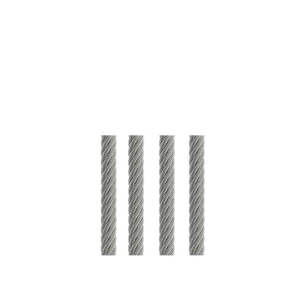 Four vertical, textured grey wicking wires on a white background.