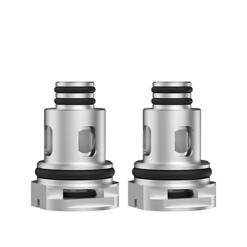 Two silver Vapefly TGO mesh coil heads with black O-rings.