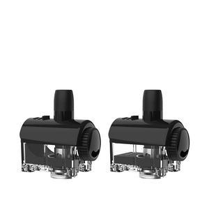 Two black vape pod cartridges with transparent bases.