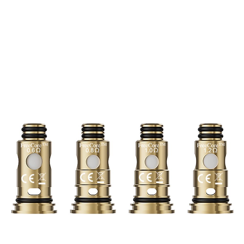 Four Vapefly Tim FreeCore G replacement coils in varying resistances.