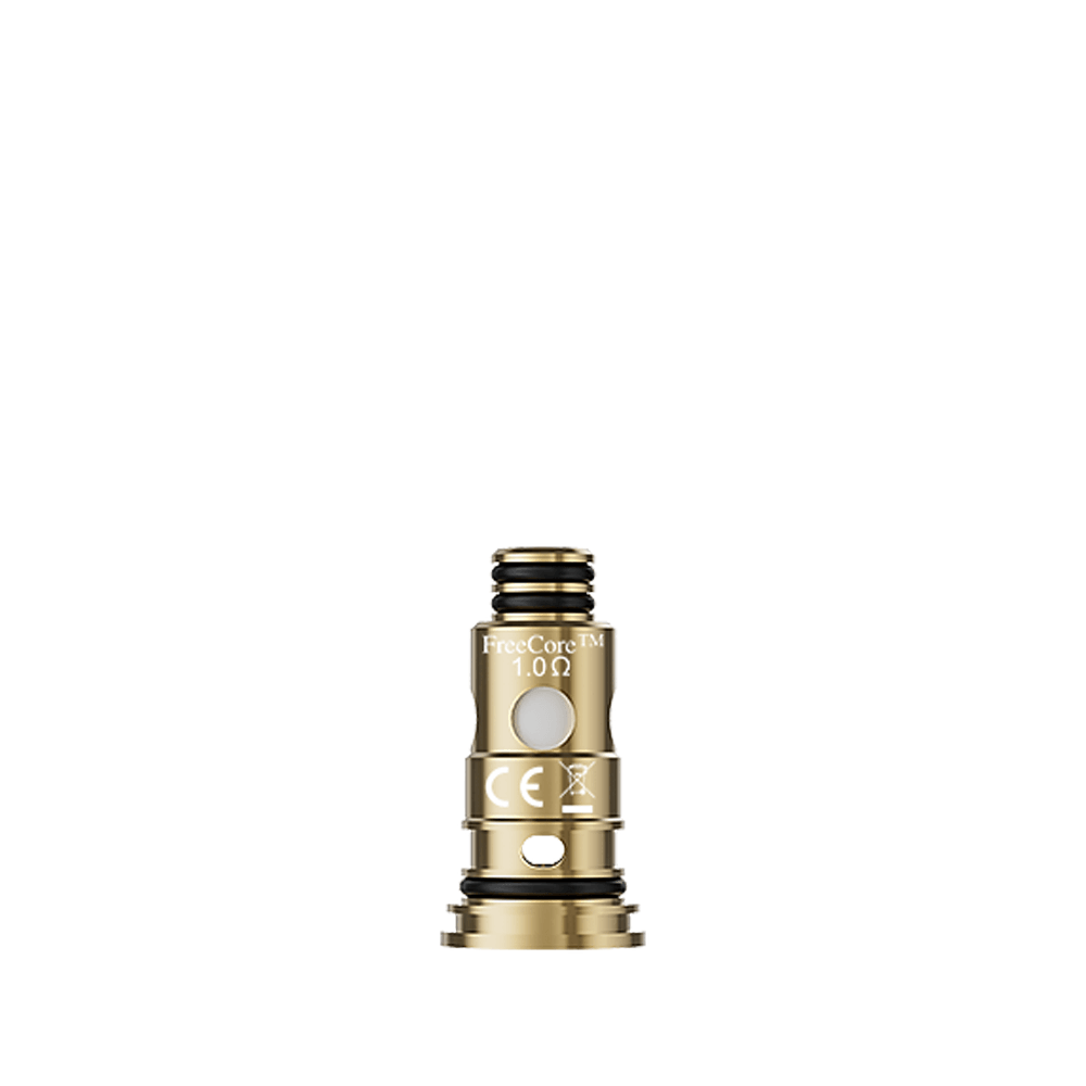 Vapefly FreeCore G replacement coil with metallic finish displayed on a white background.