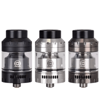 Three Vaperz Cloud Osiris Mini RTA tanks in black, silver, and gunmetal.