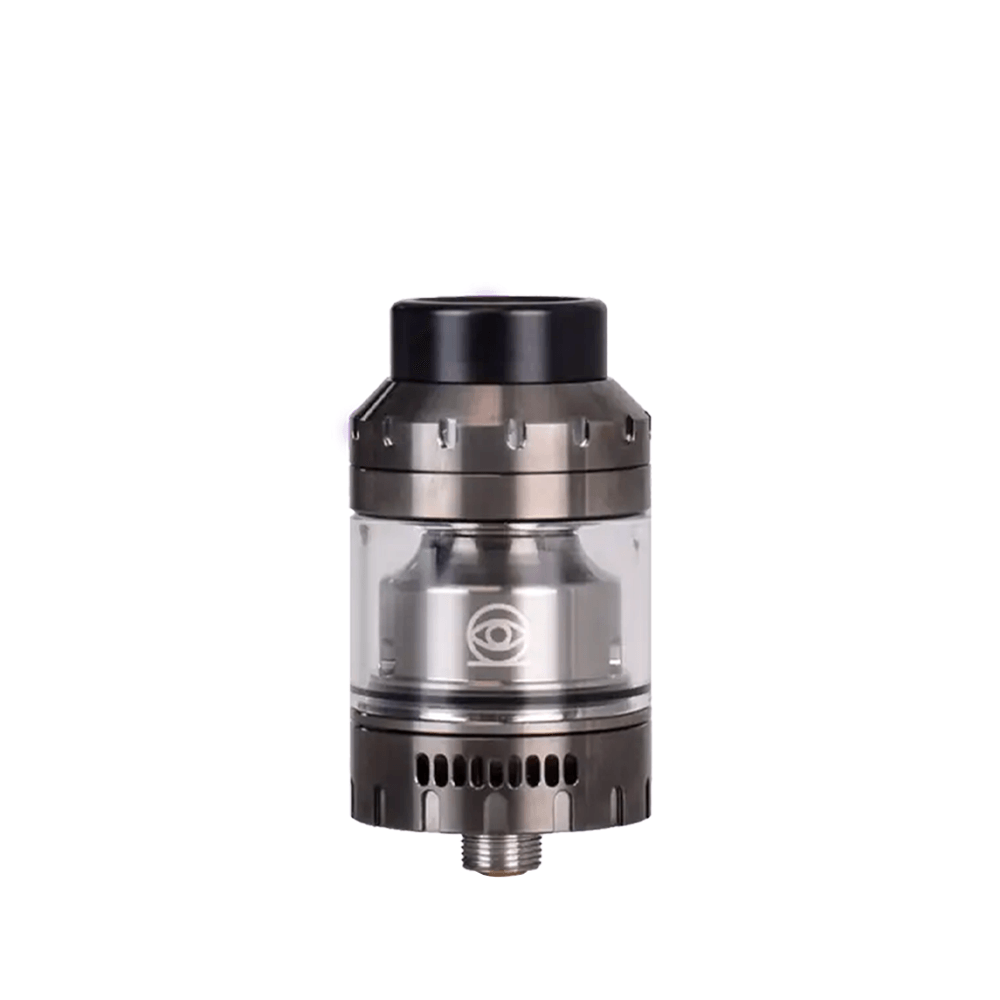 Vaperz Cloud Osiris Mini RTA, silver finish, displayed on a white background.