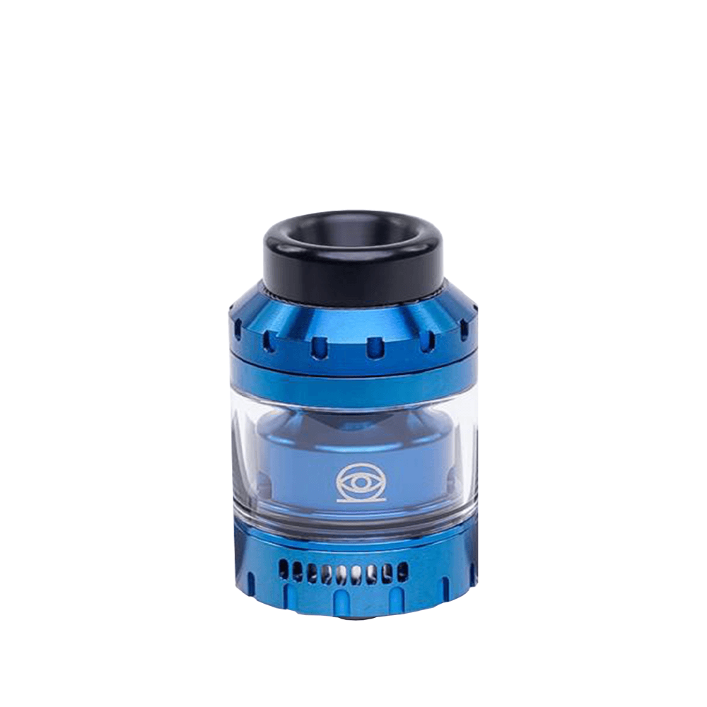 Blue Vaperz Cloud Osiris RTA vape tank with logo, displayed against a white background.