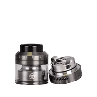 Vaperz Cloud Osiris RTA in silver, shown disassembled, on a white background.