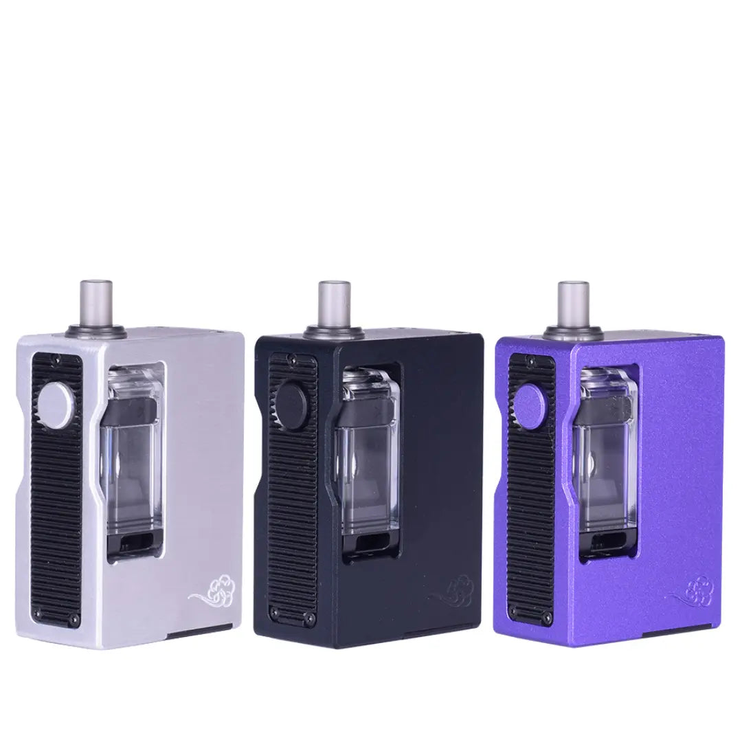 Three Vaperz Cloud Pixel AIO Boro Kits in silver, black, and purple.