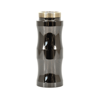 Sleek black metal vape mod section, cylindrical with a glossy finish.