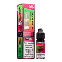 A 10ml bottle of Ghost Nic Salts in Passion Kiwi Guava, designed for a smooth and satisfying nicotine salt vaping experience.