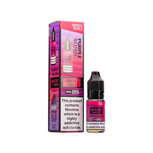 A 10ml bottle of Ghost Nic Salts in Purple Slush, designed for a smooth and satisfying nicotine salt vaping experience.