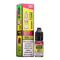 A 10ml bottle of Ghost Nic Salts in Sweet Green Grape, designed for a smooth and satisfying nicotine salt vaping experience.