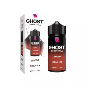 Vapes Bars Ghost 100ml 50/50 Shortfill vape juice cola ice flavour perfect for refillable pod vape kits and MTL Vape tanks