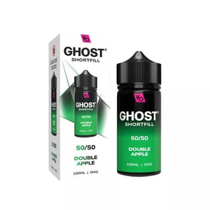 Vapes Bars Ghost 100ml 50/50 Shortfill vape juice double apple flavour perfect for refillable pod vape kits and MTL Vape tanks