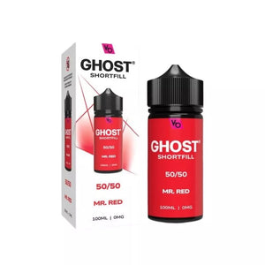 Vapes Bars Ghost 100ml 50/50 Shortfill vape juice mr red flavour perfect for refillable pod vape kits and MTL Vape tanks