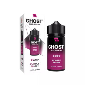 Vapes Bars Ghost 100ml 50/50 Shortfill vape juice purple slush flavour perfect for refillable pod vape kits and MTL Vape tanks