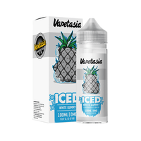 Vapetasia Iced White Gummy 100ml e-liquid bottle and box with pineapple design.