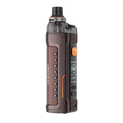 Vaporesso Armour GS Pod Vape Kit in blue, black, and pink, showing display and controls.
