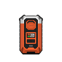 Vaporesso Armour Max Box Mod in orange and black, displaying a digital screen with 220W output.