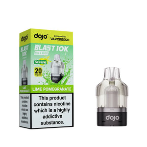 Dojo Blast 10K Prefilled Pods for The Dojo Blast 10k Vape kit - Lime Pomegranate Flavour 